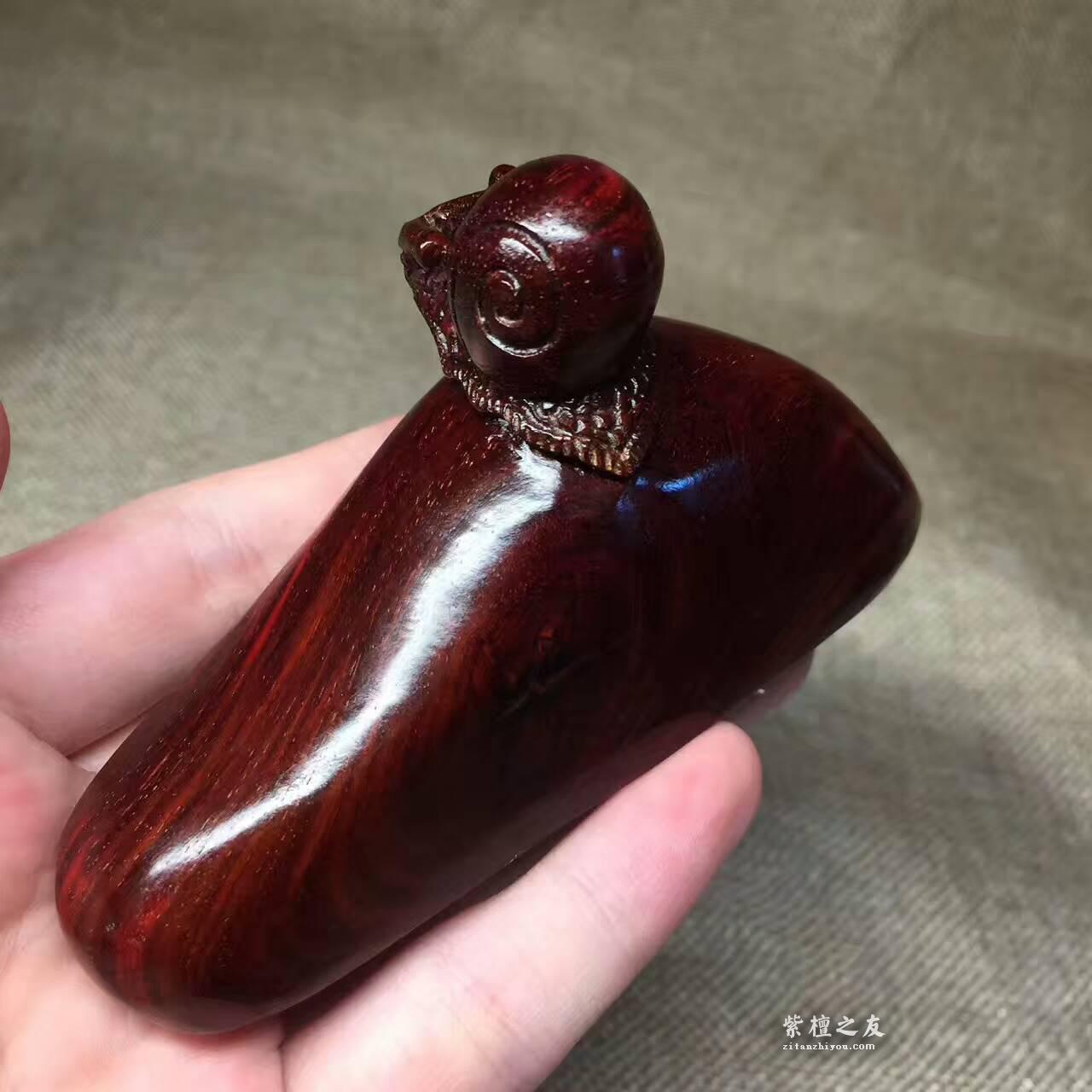 小叶紫檀手把件《蜗牛》小巧可爱颜色漂亮易把玩-1
