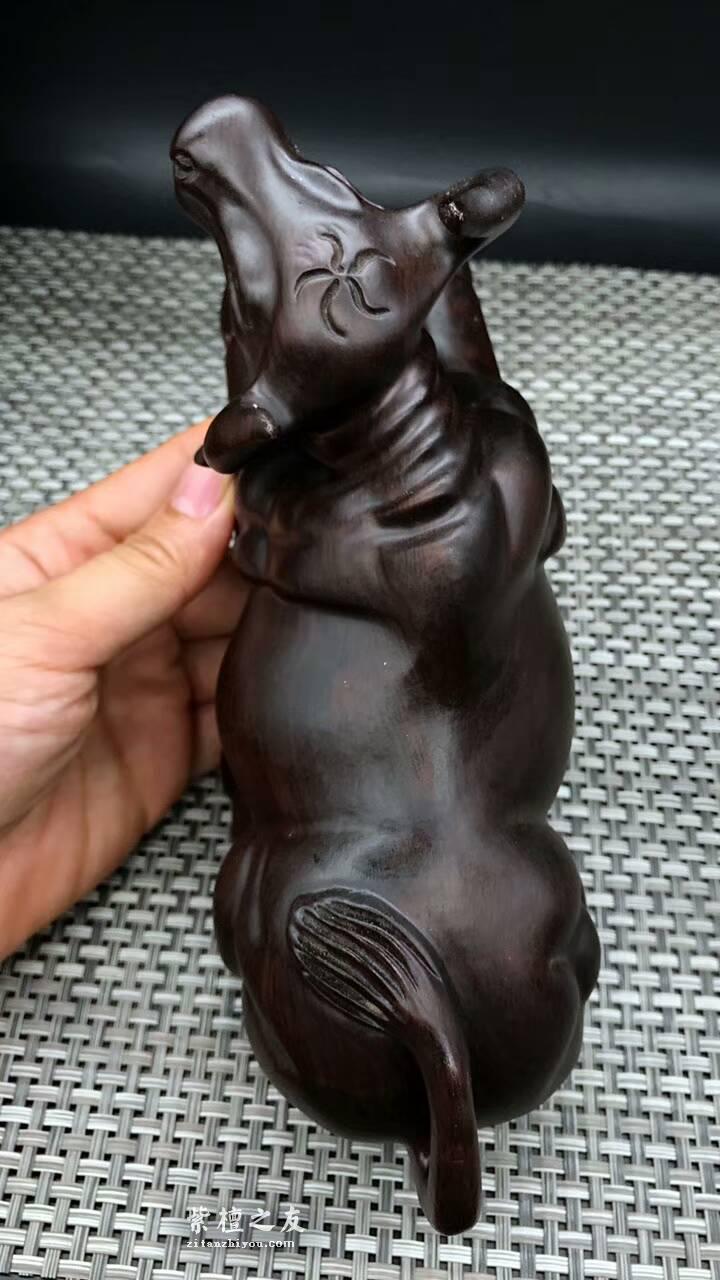 黑檀工艺品《牛气冲天》造型完美精致无暇-4