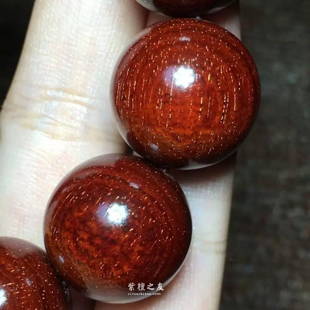 小叶紫檀1.8手串 半面龙鳞纹小满星材质细腻高油高密-2