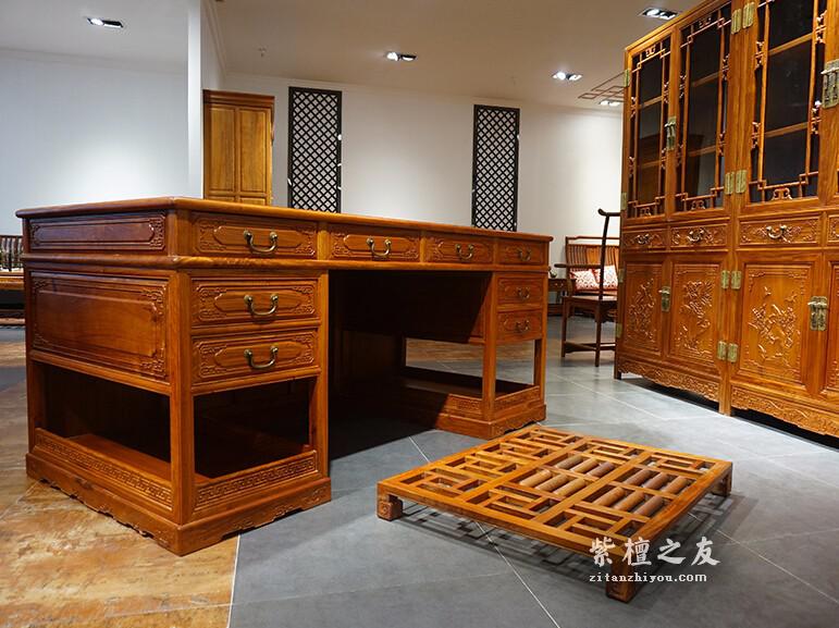 苏式紫檀家具——办公桌精品欣赏 高端大气上档次-2