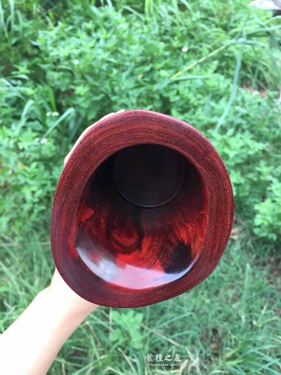 小叶紫檀笔筒《一路连科》雕工精细独特寓意好-8