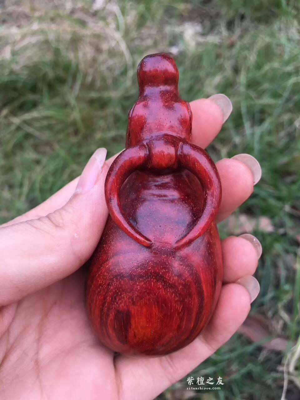 印度小叶紫檀工艺品《牛转乾坤》小巧玲珑适合把玩-4