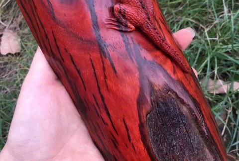 小叶紫檀工艺品《蜥蜴》吸亿 招财摆件雕工细腻商务送礼首选