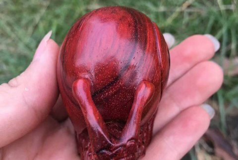 小叶紫檀工艺品《蜗牛》造型逼真细腻小巧易上手把玩