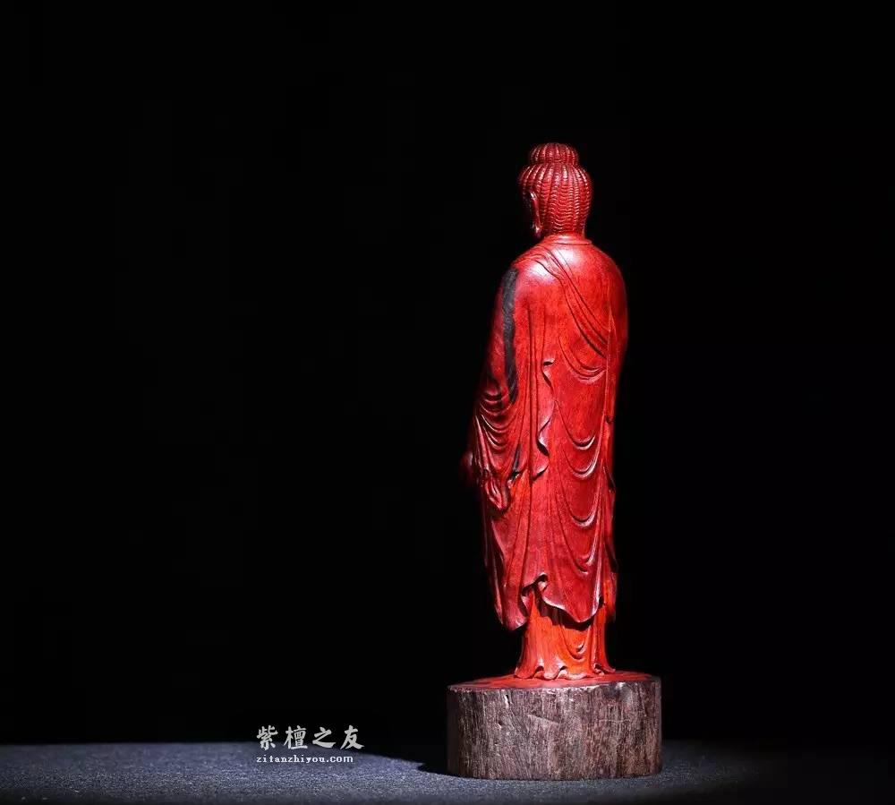 印度小紫叶檀如来佛祖摆件 宝相庄严静穆修心好伴侣-6