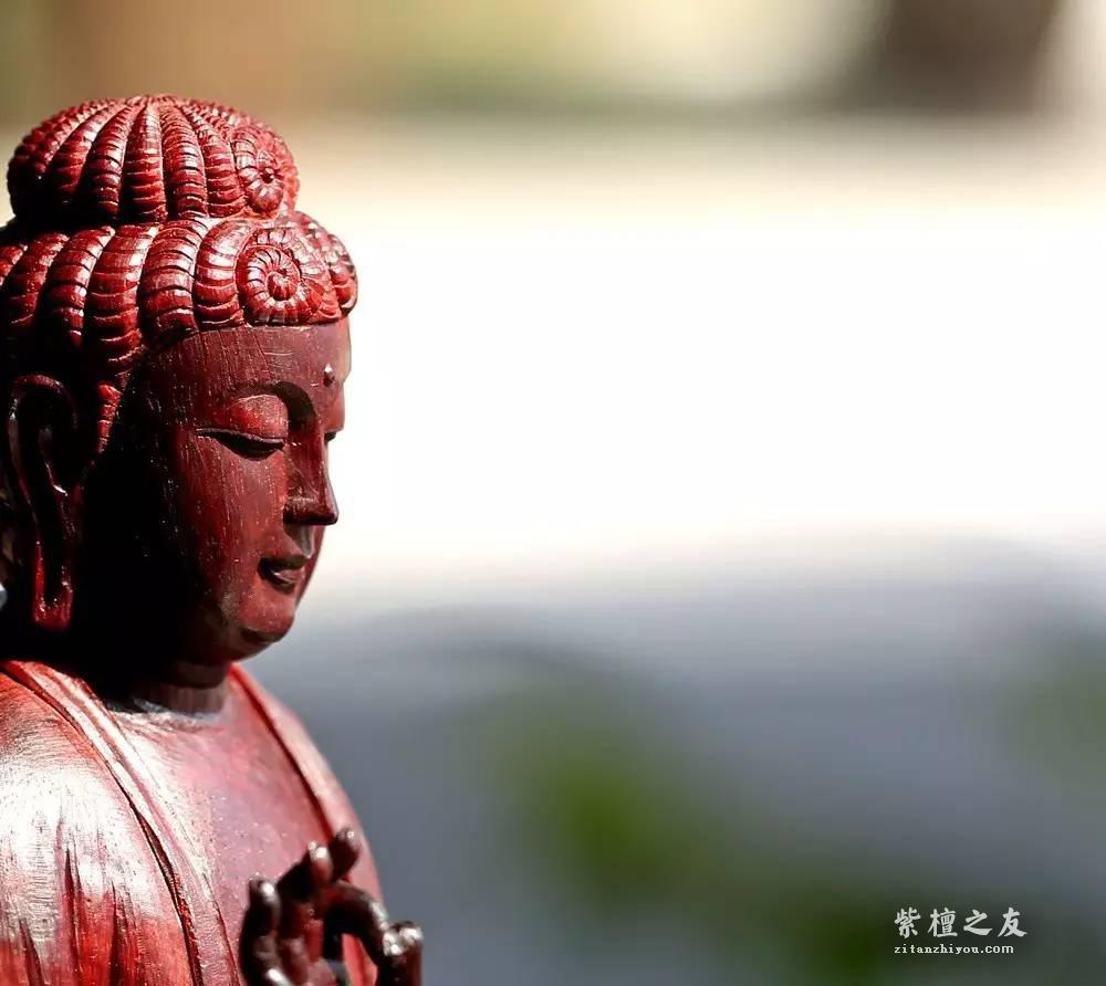 印度小紫叶檀如来佛祖摆件 宝相庄严静穆修心好伴侣-3