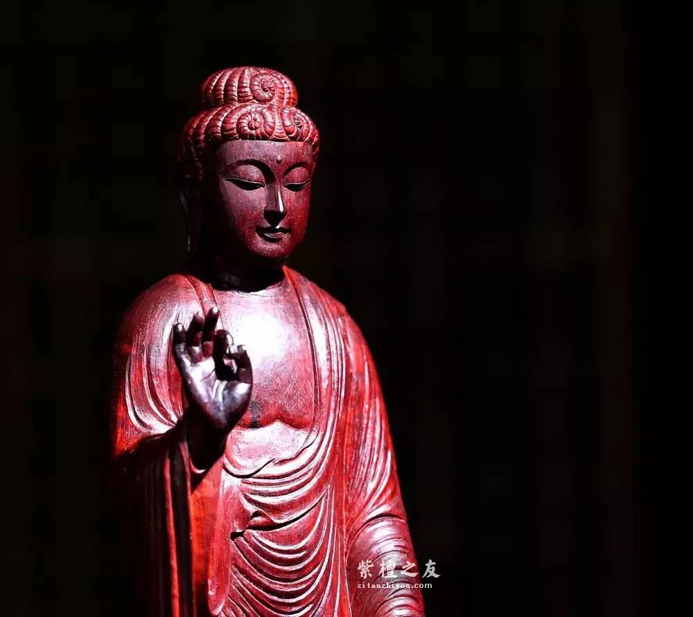 印度小紫叶檀如来佛祖摆件 宝相庄严静穆修心好伴侣-8