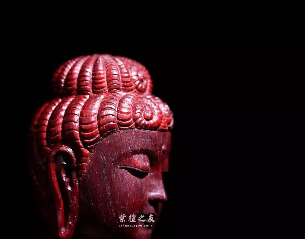 印度小紫叶檀如来佛祖摆件 宝相庄严静穆修心好伴侣-9
