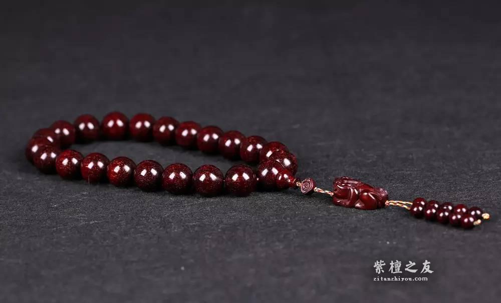 印度小叶紫檀1.8持珠 满星老料颗颗精致完美上乘收藏佳品-1