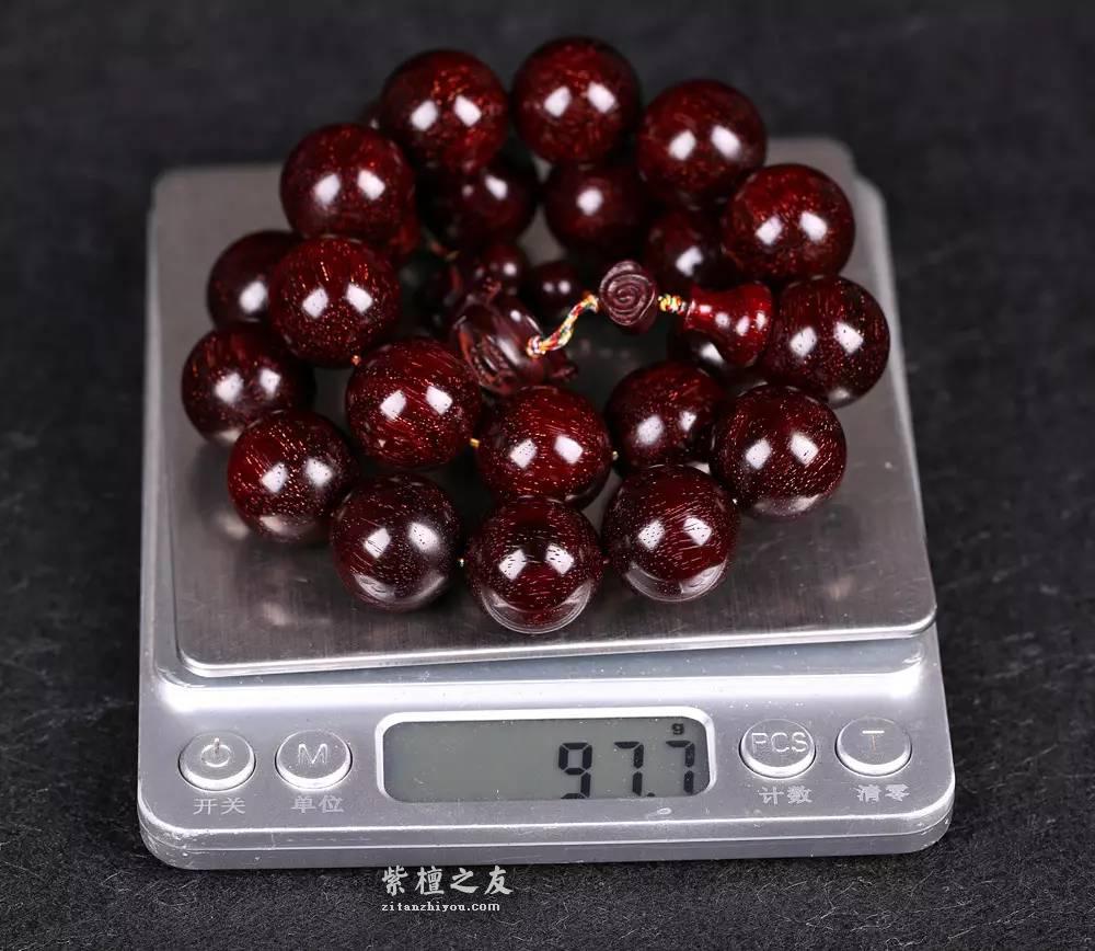 印度小叶紫檀1.8持珠 满星老料颗颗精致完美上乘收藏佳品-11
