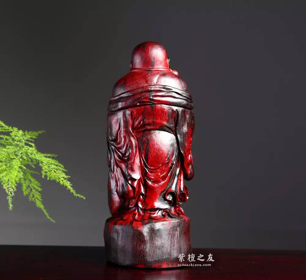 小叶紫檀弥勒佛摆件 清刀手工雕刻绝美收藏佳品-5