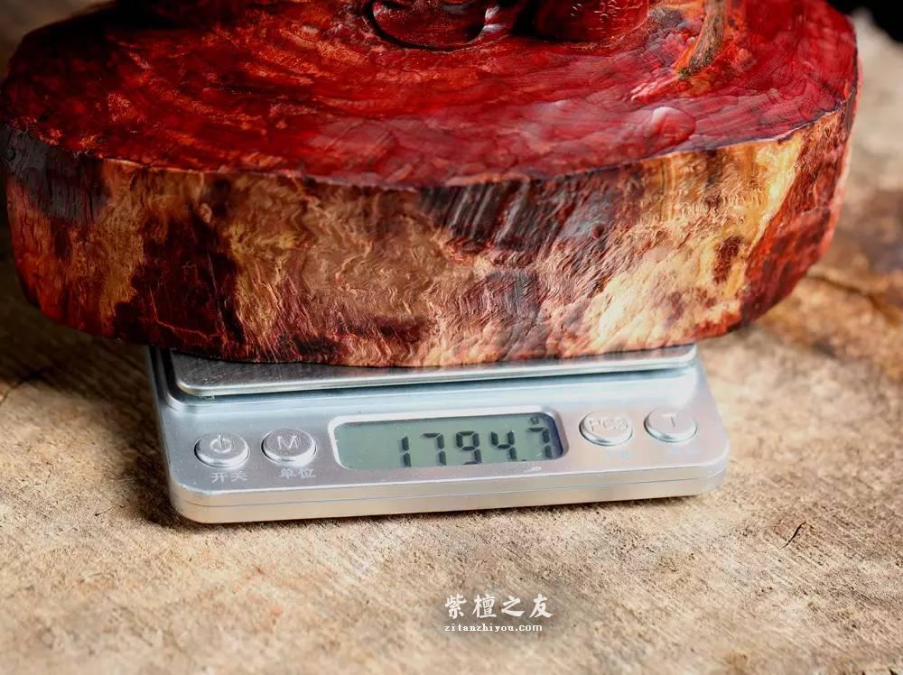 印度小紫叶檀清刀摆件《贵妃醉酒》野生林水波纹值得收藏的工艺作品-11