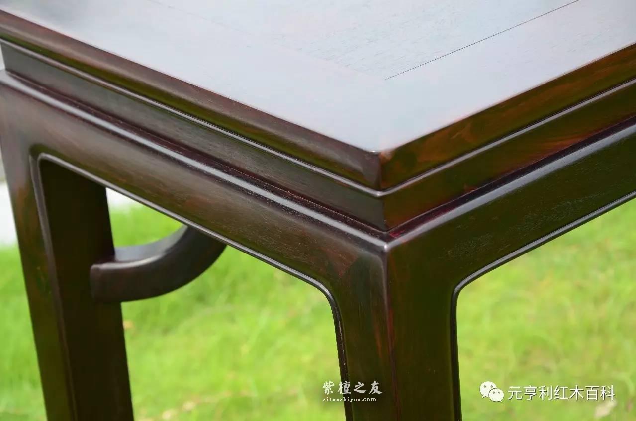 紫檀条案精品欣赏 木色沉穆稳重牛毛纹细密可见-1