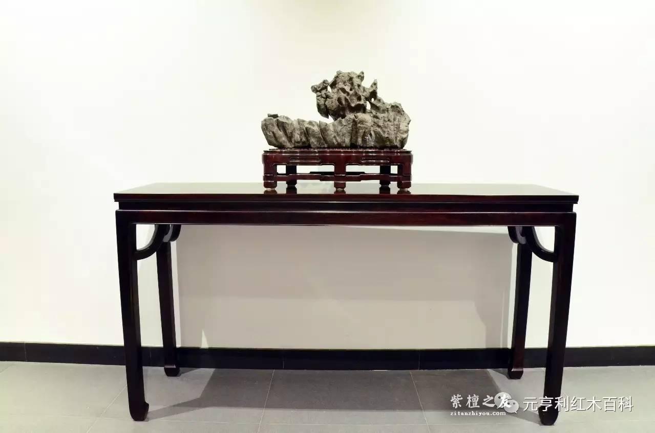 紫檀条案精品欣赏 木色沉穆稳重牛毛纹细密可见-4