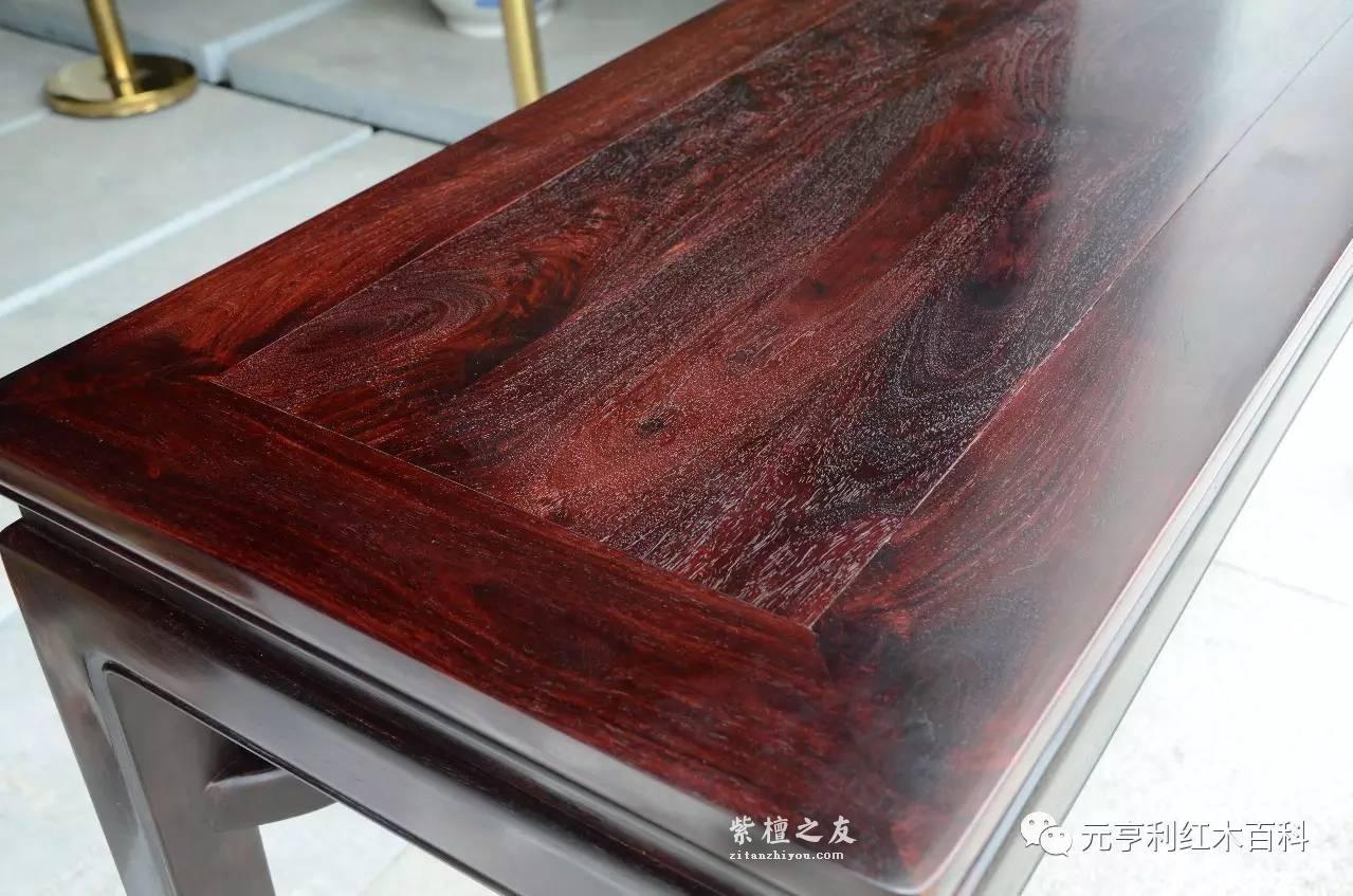 紫檀条案精品欣赏 木色沉穆稳重牛毛纹细密可见-5