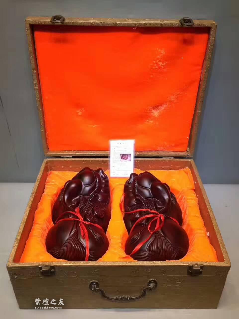 非洲紫檀精雕《貔貅》一对 招财辟邪送礼佳品-7
