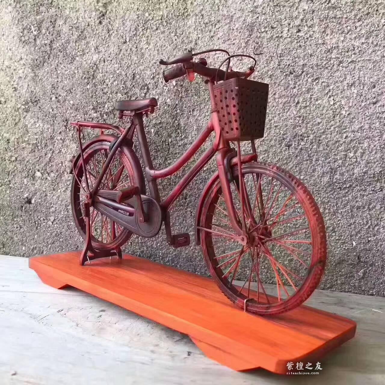 小叶紫檀工艺品女式自行车 细节完美精致带车钥匙-2