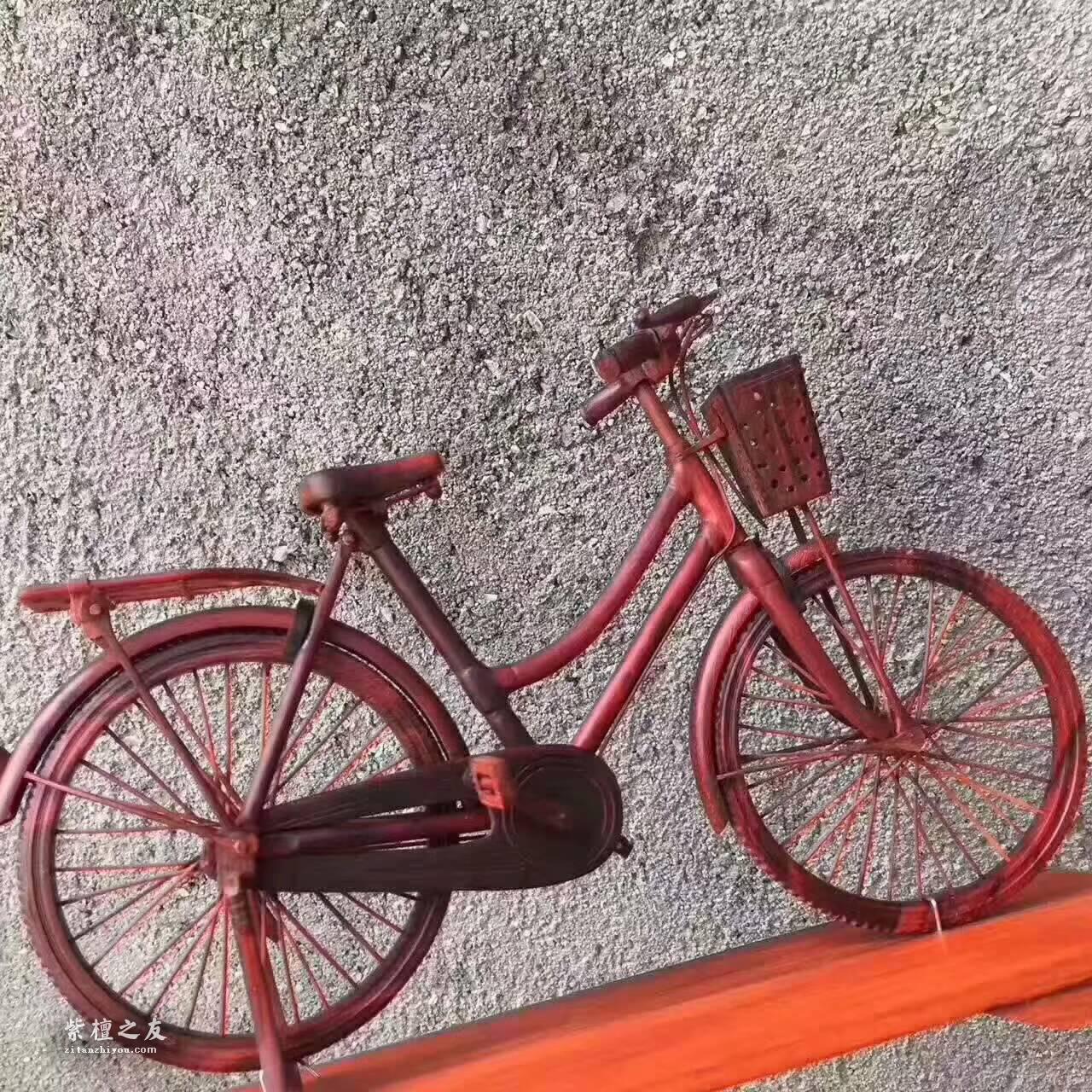 小叶紫檀工艺品女式自行车 细节完美精致带车钥匙-7