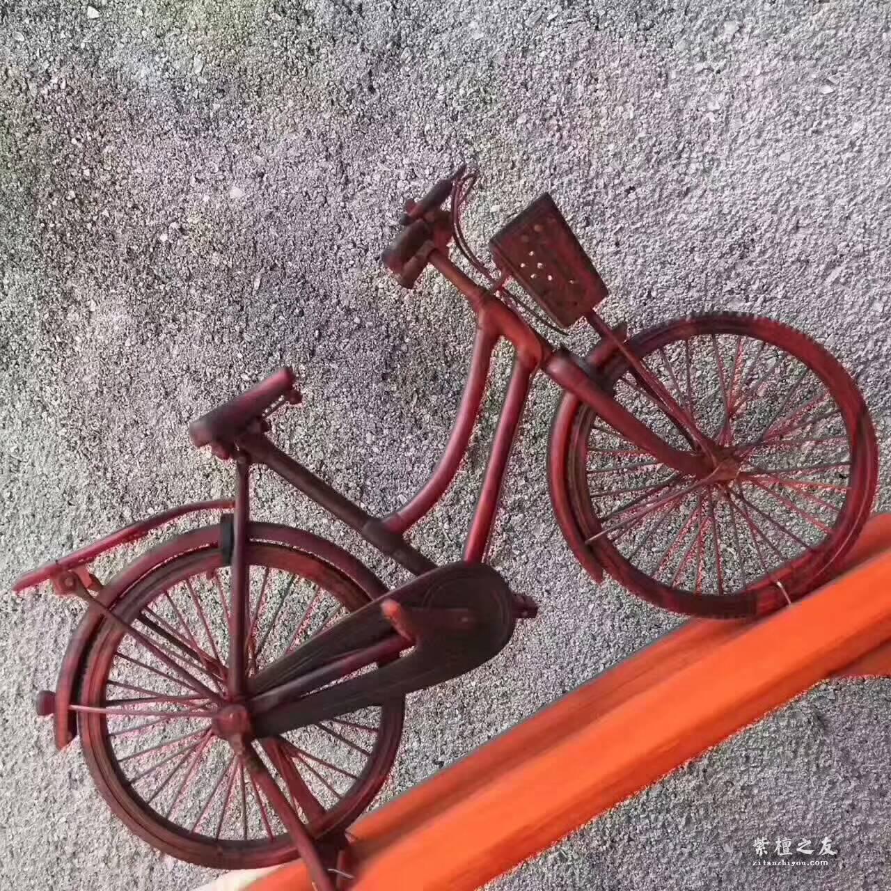 小叶紫檀工艺品女式自行车 细节完美精致带车钥匙-8