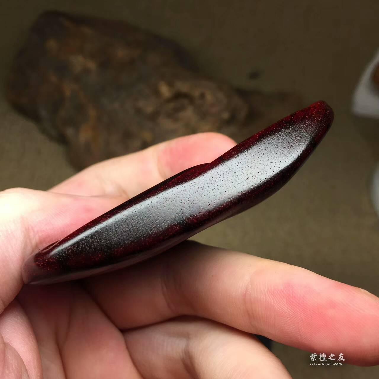 小叶紫檀关公木牌手把件 随身携带辟邪保平安-7