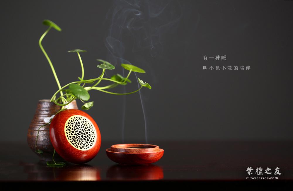 小叶紫檀熏香手炉  红袖添香夜读书-6