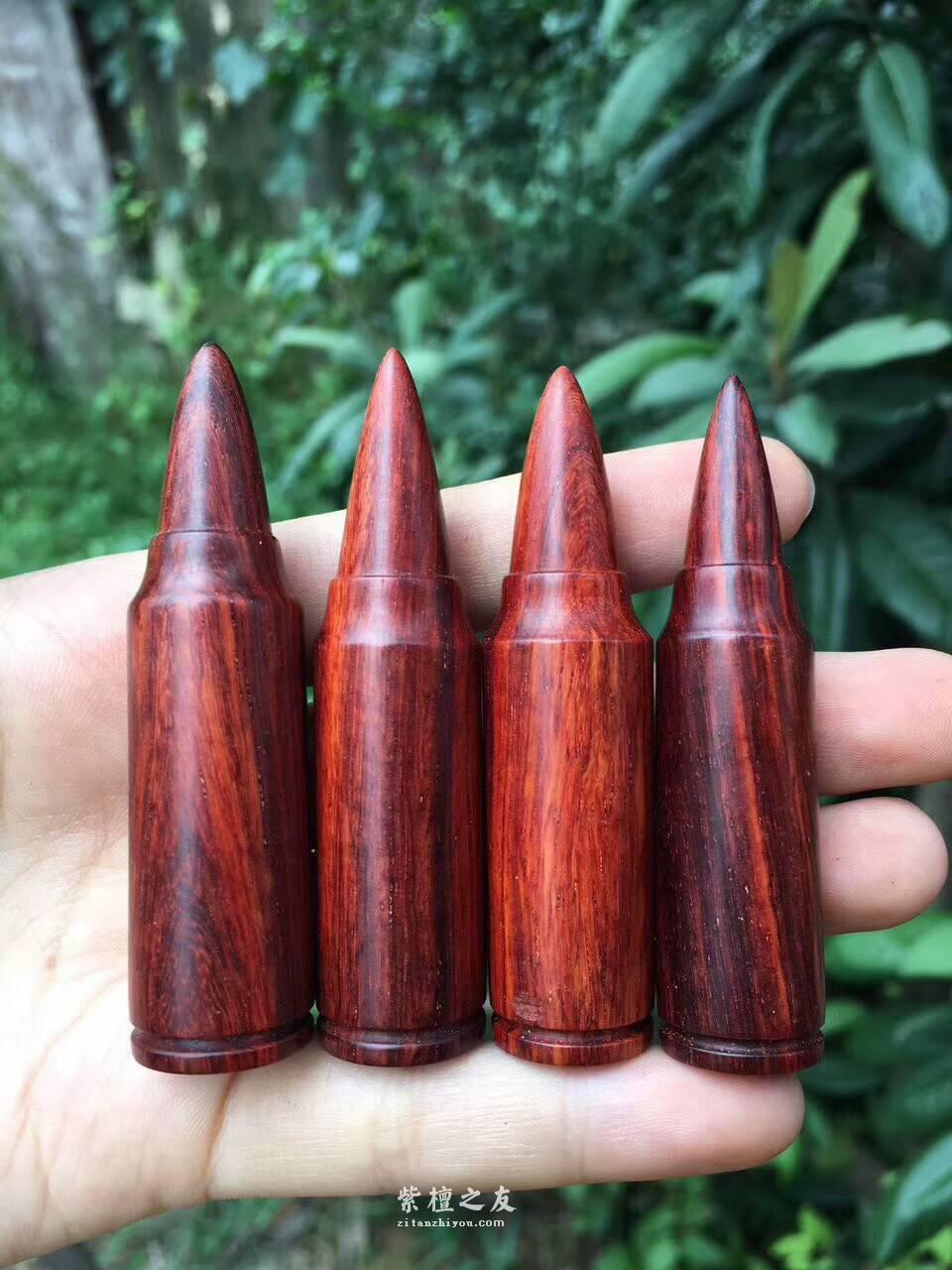 子弹形手把件 金星小叶紫檀制作适合把玩-4