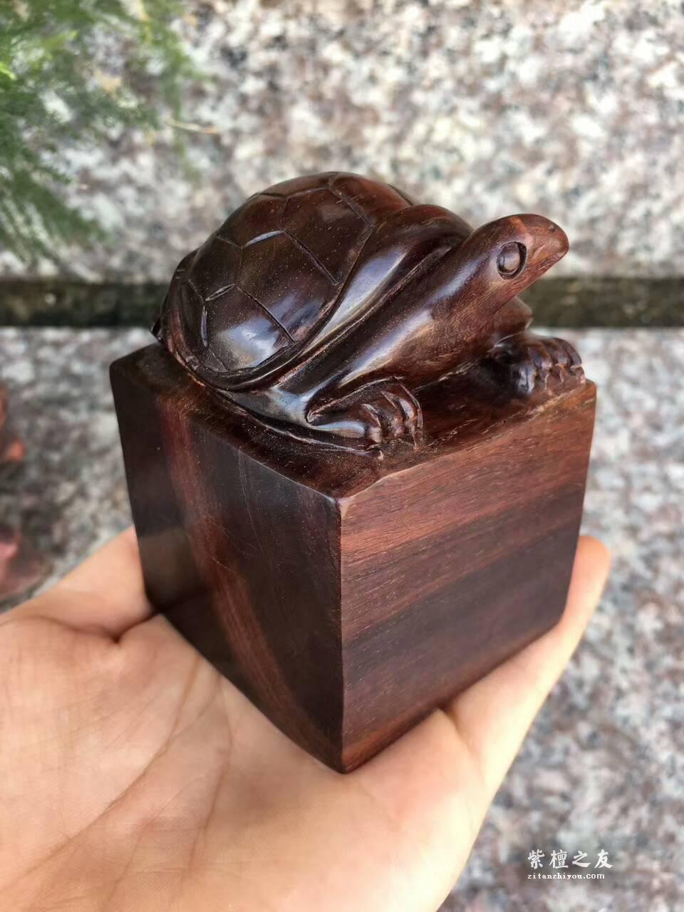 七夕送礼要特别的：印度小叶紫檀印章《长寿龟》让爱情也长寿-1