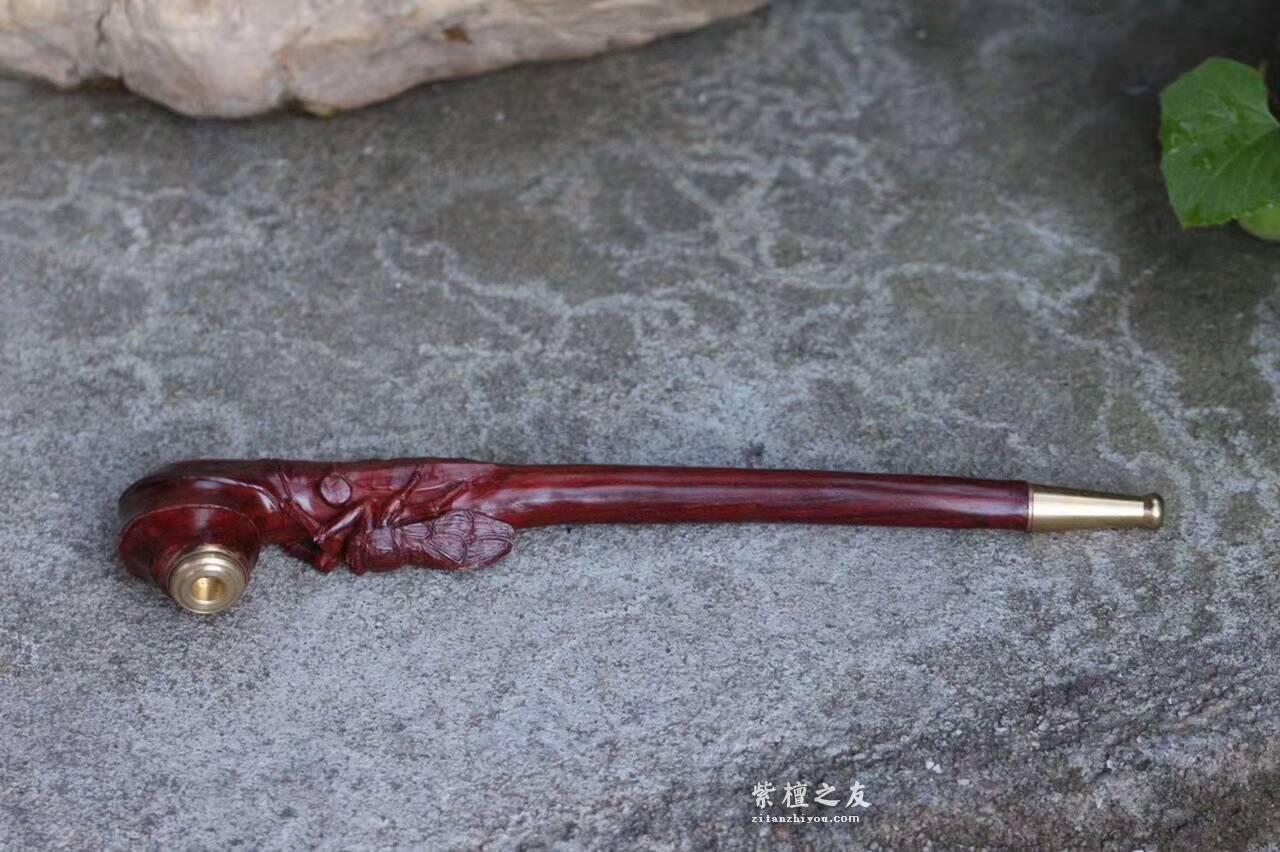 印度小叶紫檀烟斗《知足常乐》送老爸送领导送男友-5