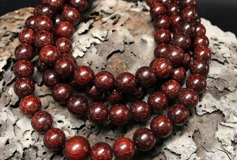 印度小叶紫檀1.0*108手串 同料顺纹无瑕疵难得精品