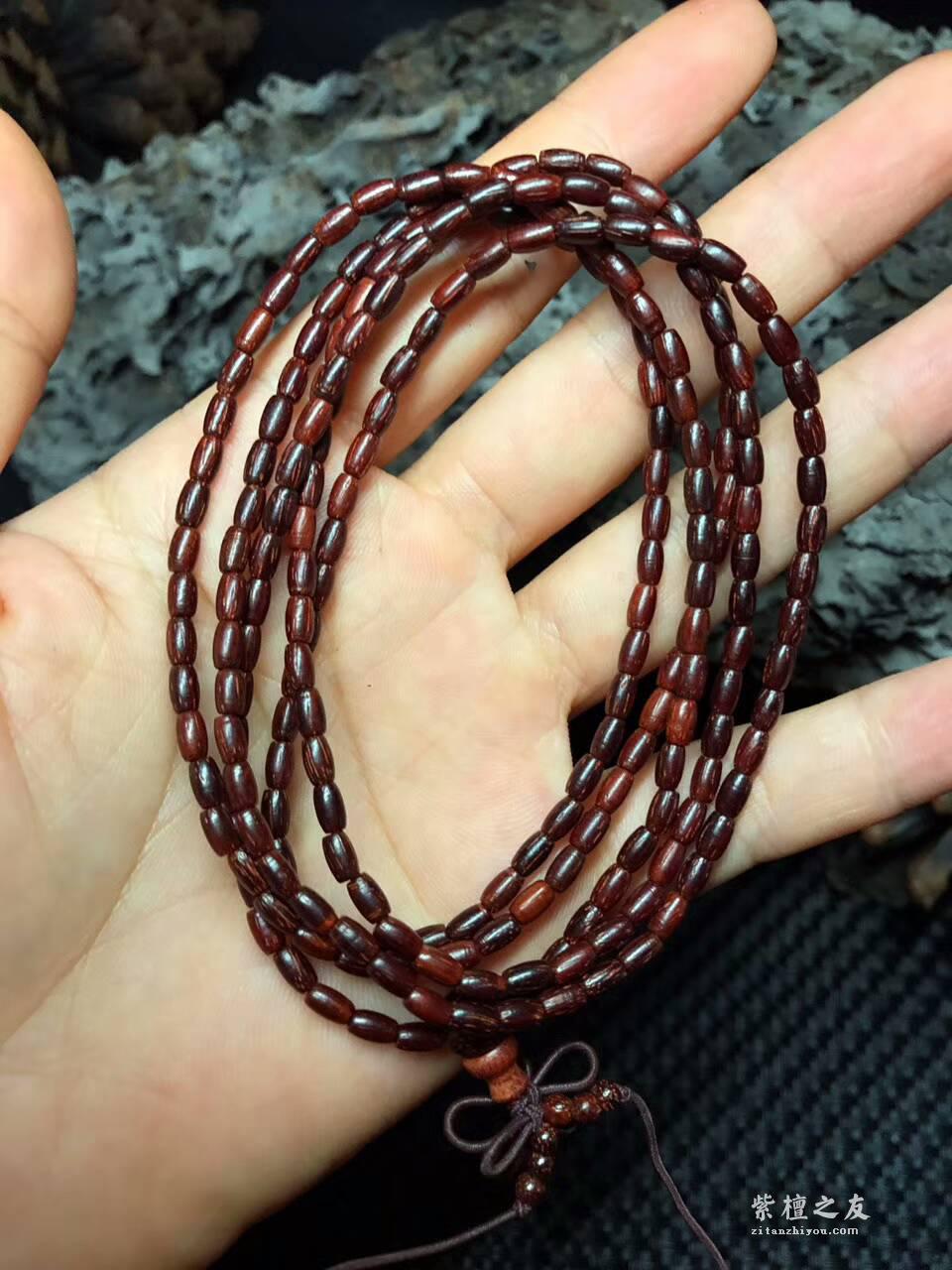 小叶紫檀粒米珠手串 0.3×0.5×216规格轻巧纤细-1
