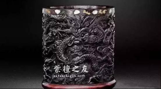 明周制鱼龙海兽紫檀笔筒为何可拍出5520万元的天价-1