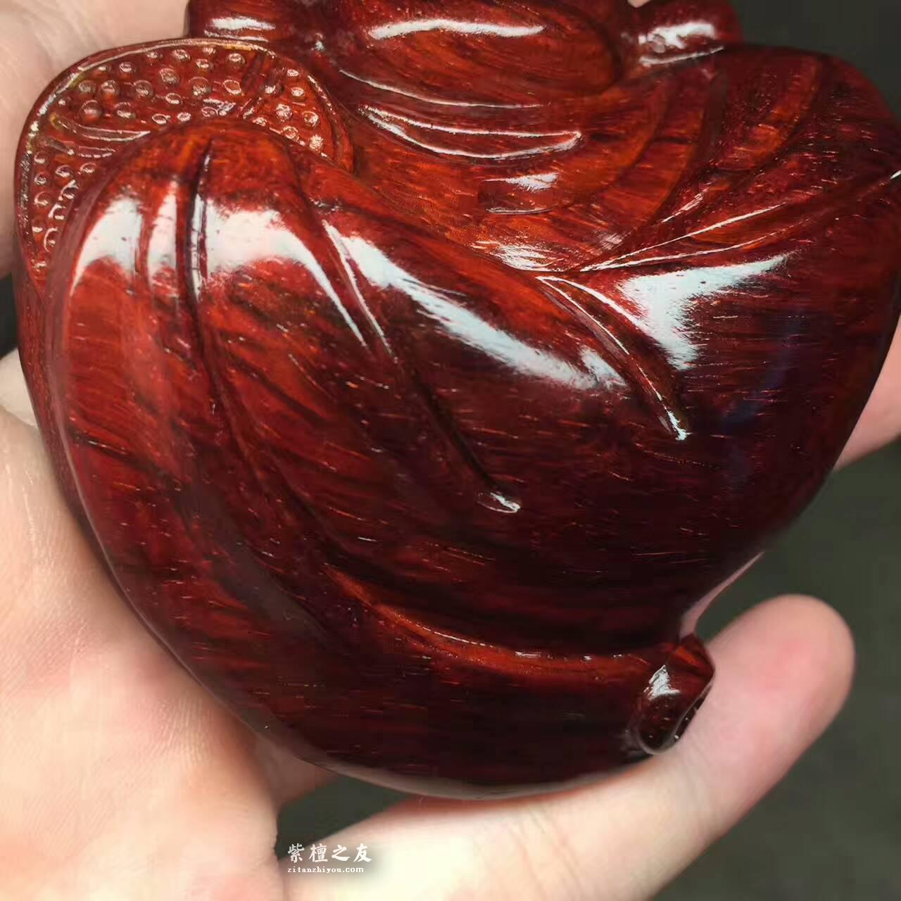 小叶紫檀小型工艺品《开心招财弥勒》油性十足把玩方便-6