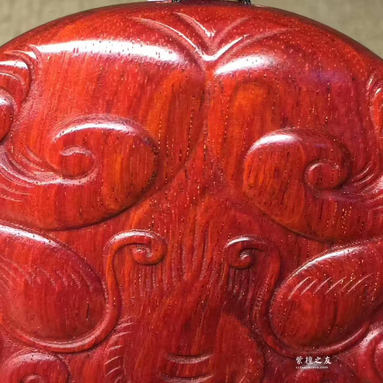鸡血红泥料手把件《招财貔貅》材质上乘雕刻细腻随身携带-6