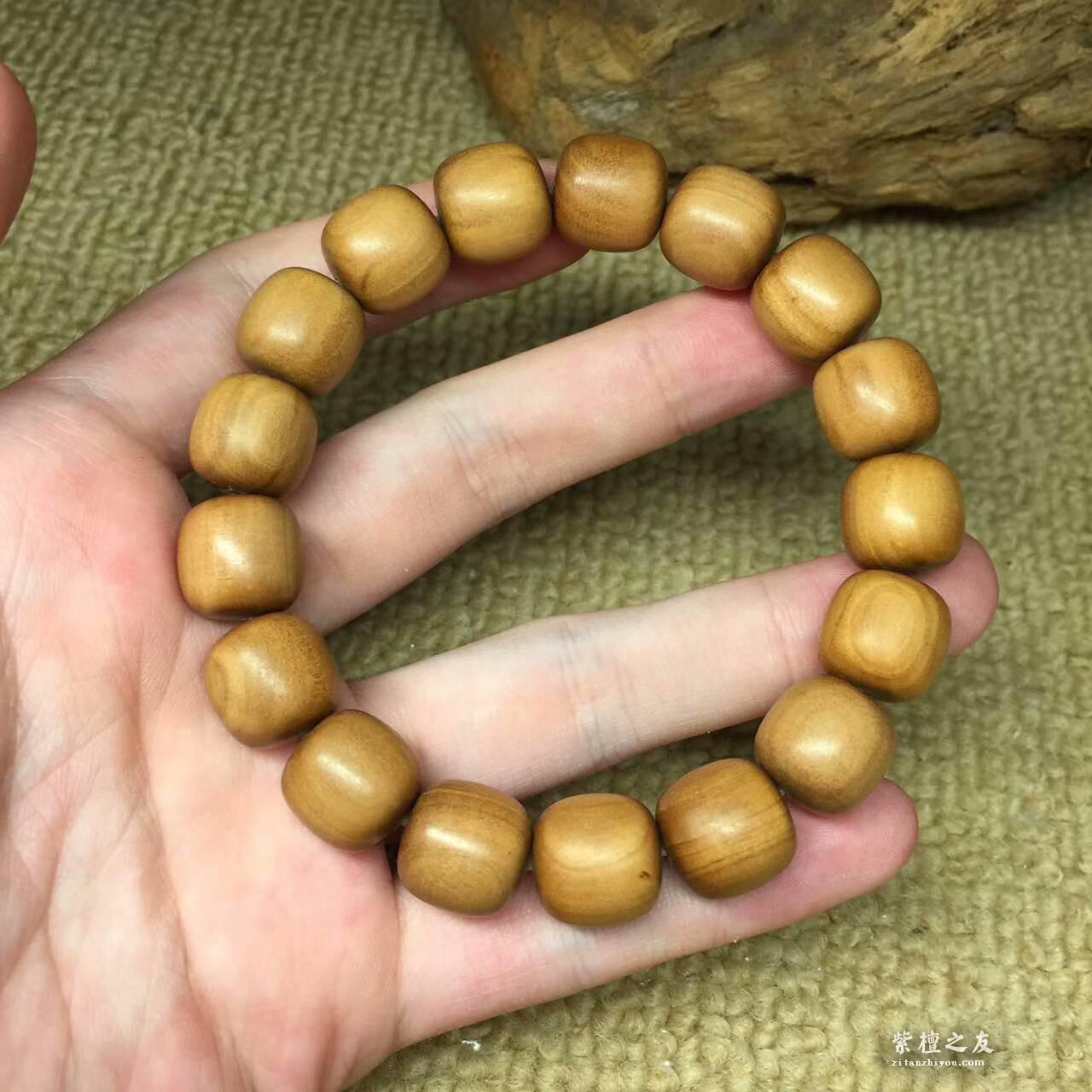 正宗印度老山檀香13*13mm桶珠手串 颗颗饱满无瑕疵-5