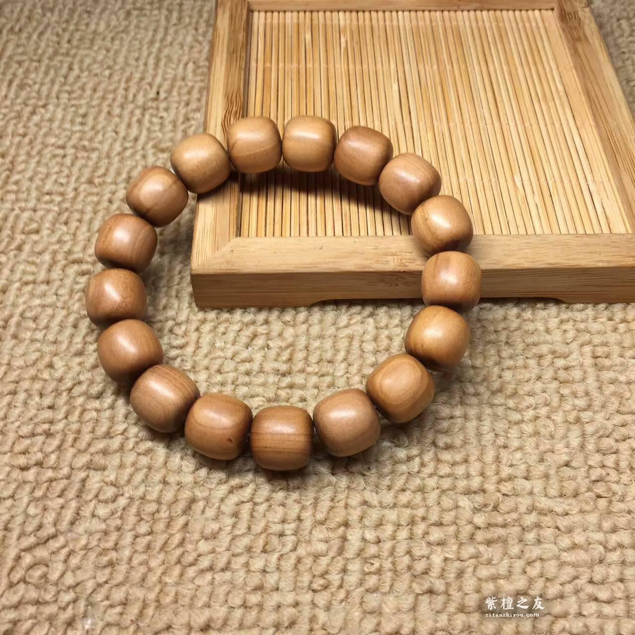 正宗印度老山檀香13*13mm桶珠手串 颗颗饱满无瑕疵-3