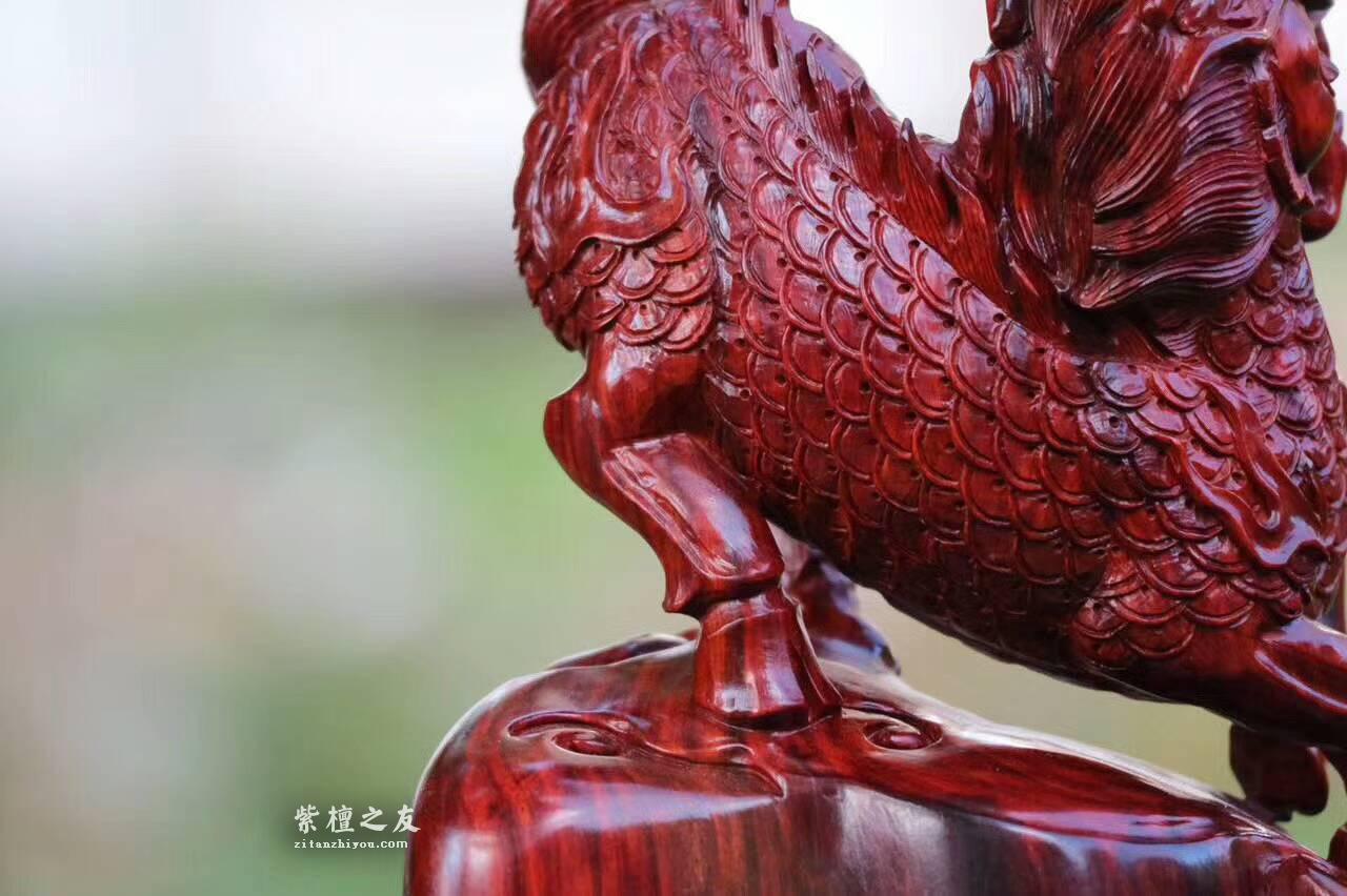 小叶紫檀雕刻品《麒麟》摆件 精美霸气工艺精湛-9