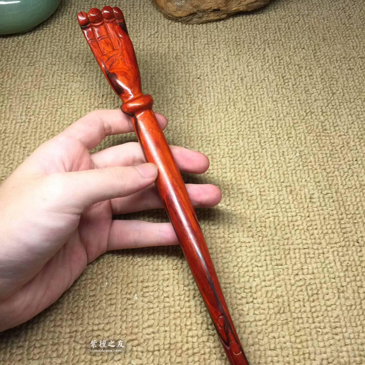 小叶紫檀《不求人》手工雕刻大气简洁实用性强-5