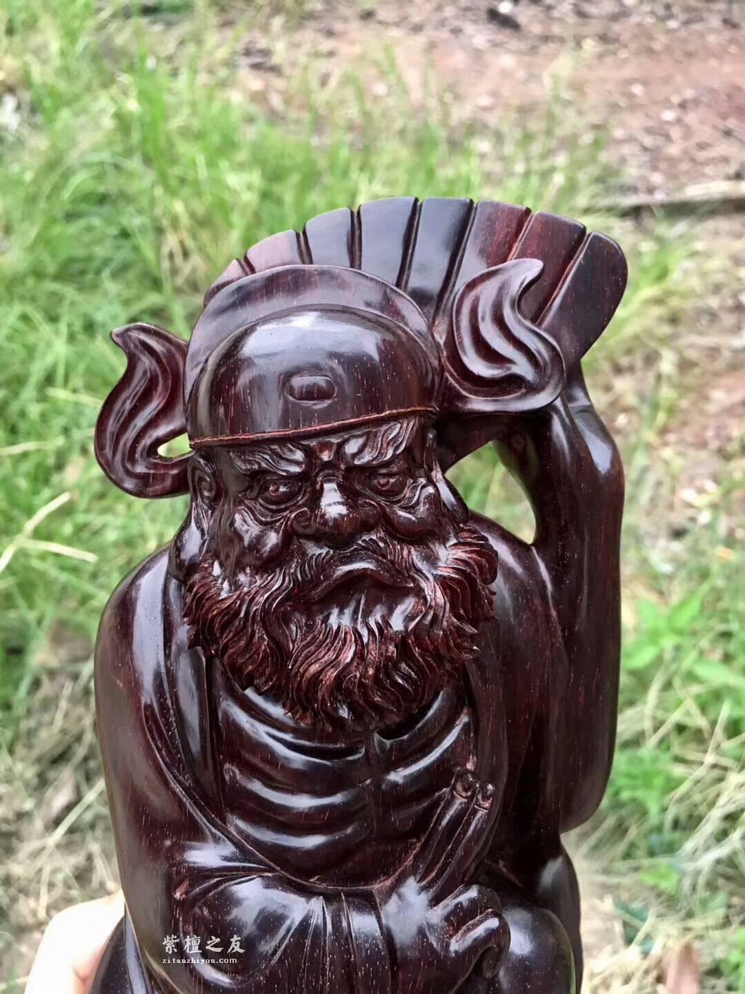 小叶紫檀神像之《钟馗》辟邪除灾保家平 材质上等做工细致-8