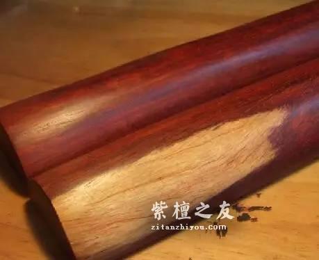 小叶紫檀最新作假案例——用白皮染色替代-4