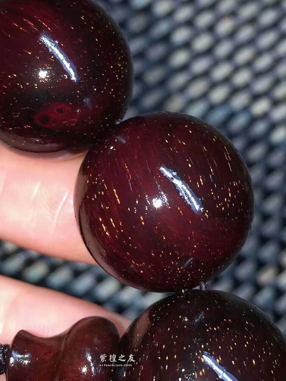 小叶紫檀2.0*12颗手串 老料满金星包浆程度高十分漂亮奇货可藏-7