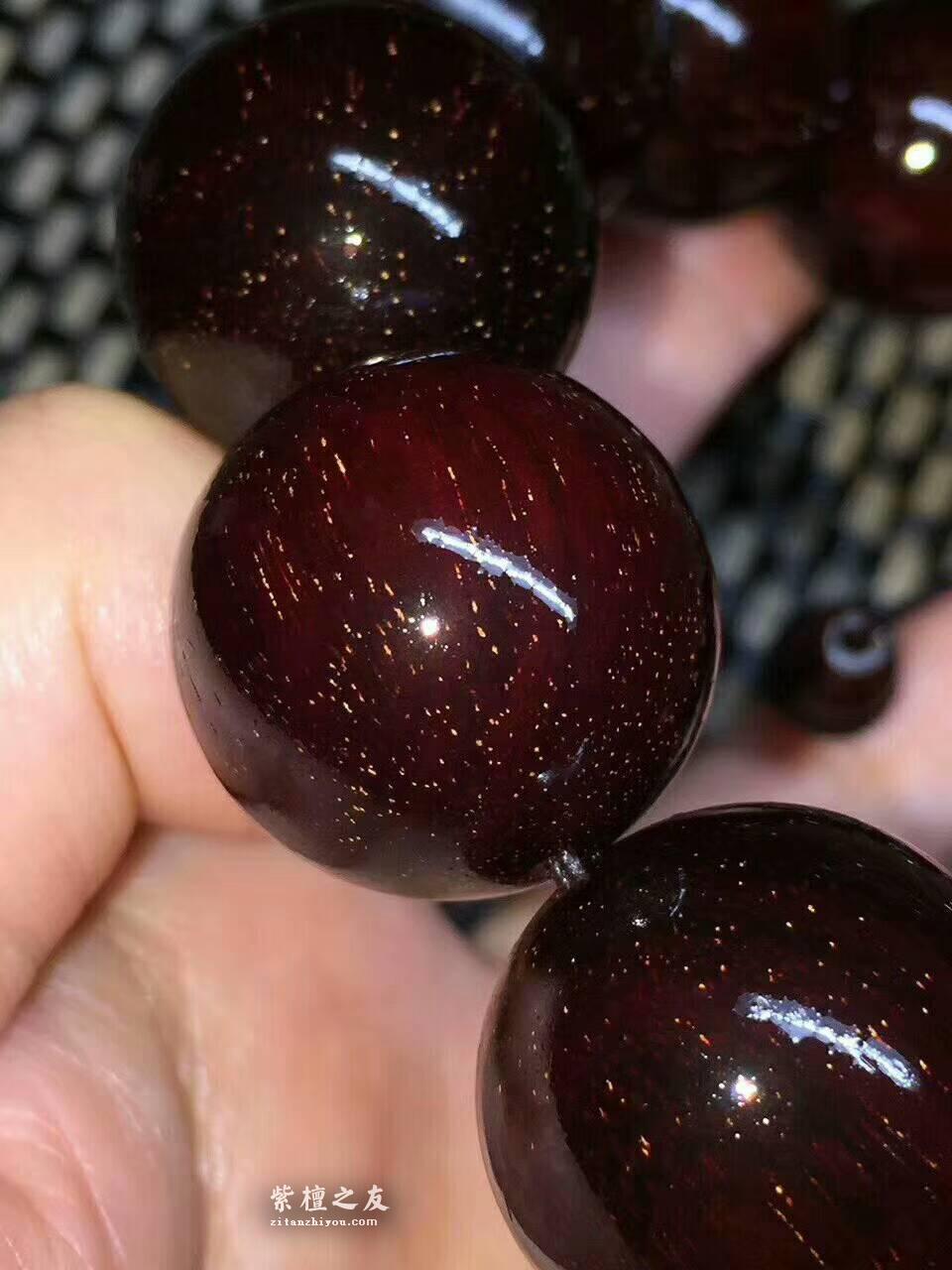小叶紫檀2.0*12颗手串 老料满金星包浆程度高十分漂亮奇货可藏-8