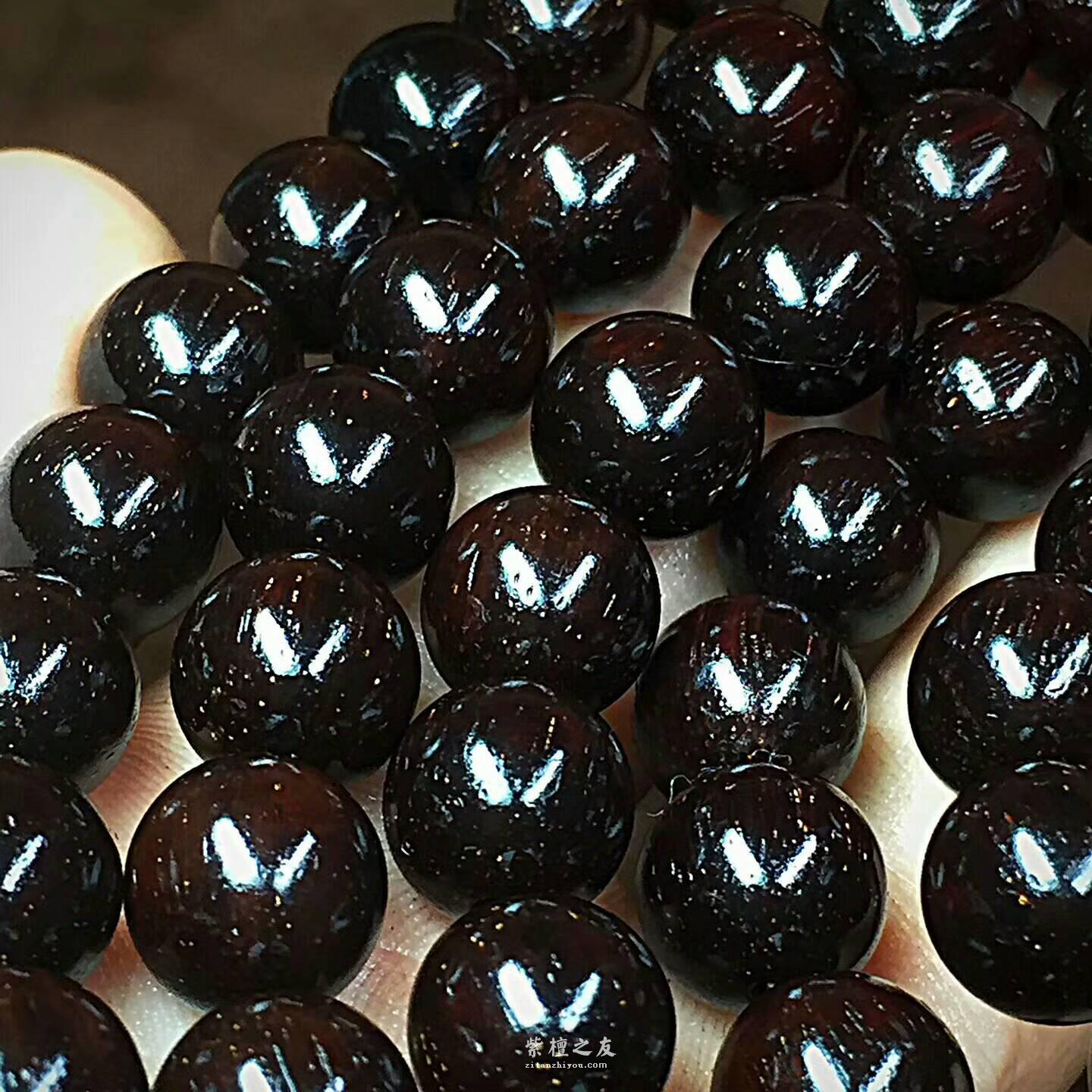 小叶紫檀1.0x108颗手串 黑珍珠老油料满金星细腻油性饱满-1