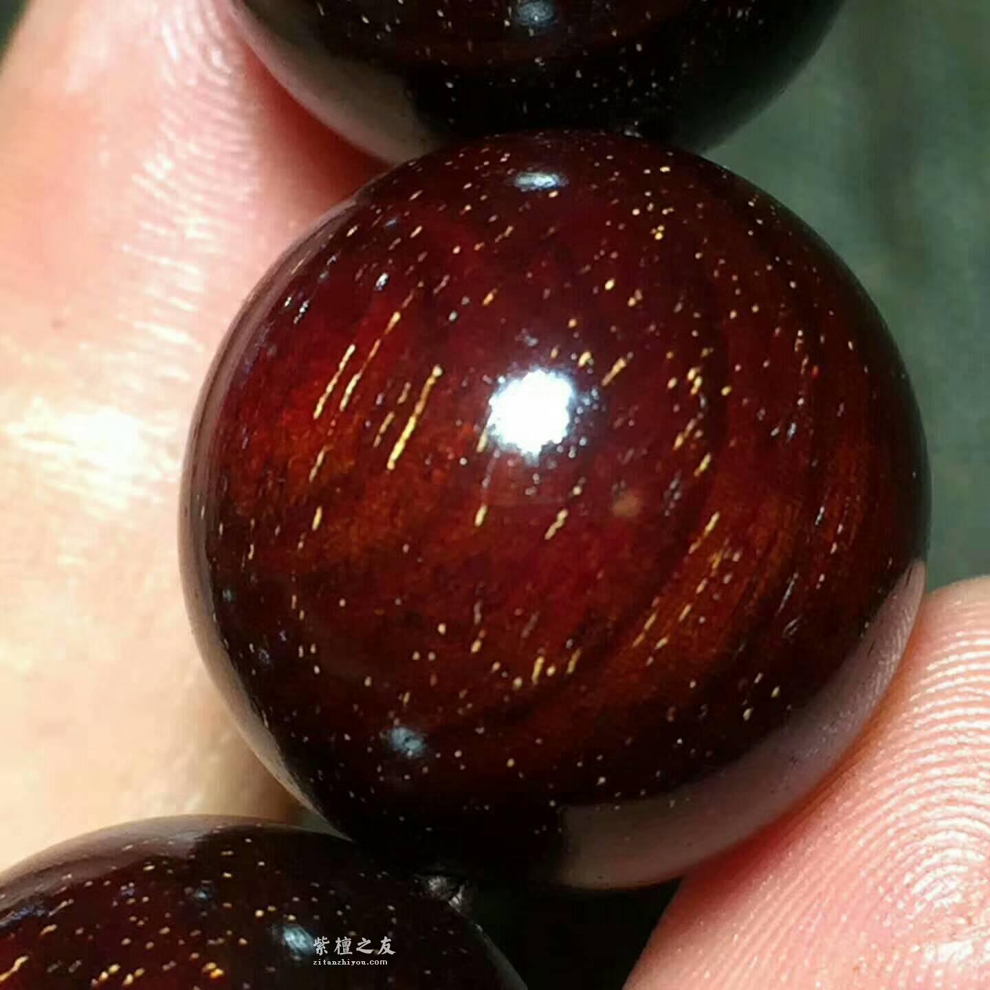 小叶紫檀1.8手串 小满星泥料玻璃底绚烂无比-2