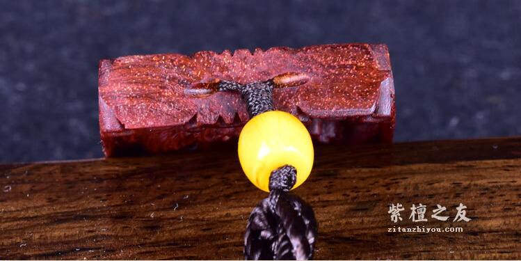 印度小叶紫檀木雕工艺品雕刻十二生肖项链牌车挂吊坠-8
