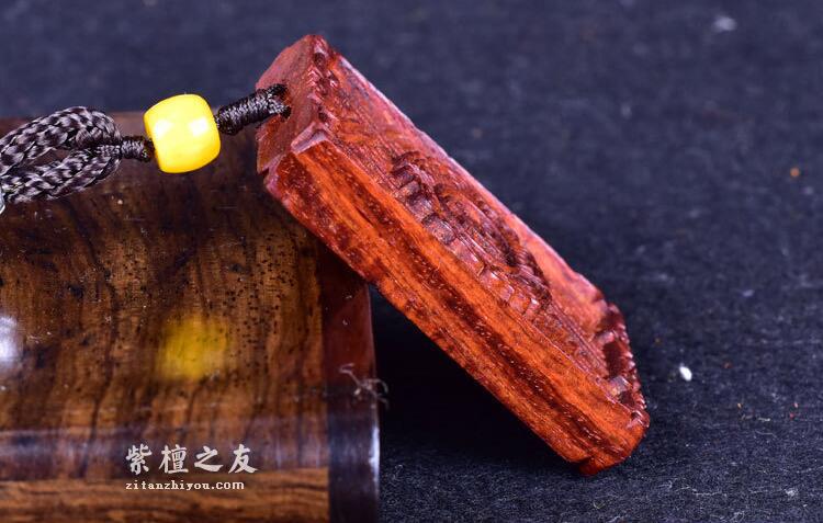 印度小叶紫檀木雕工艺品雕刻十二生肖项链牌车挂吊坠-7
