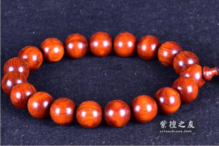 印度小叶紫檀佛珠20mm持珠 手持手串 玻璃底鸡血红带星-2