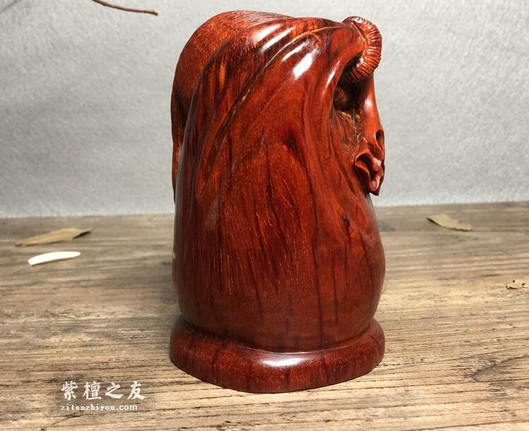 印度小叶紫檀摆件“袋袋鼠钱”，寓意，财富无穷无尽，代代相传-2