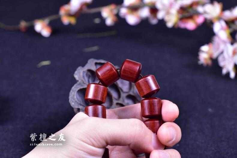 印度小叶紫檀桶珠 金星老料高油高密款-6