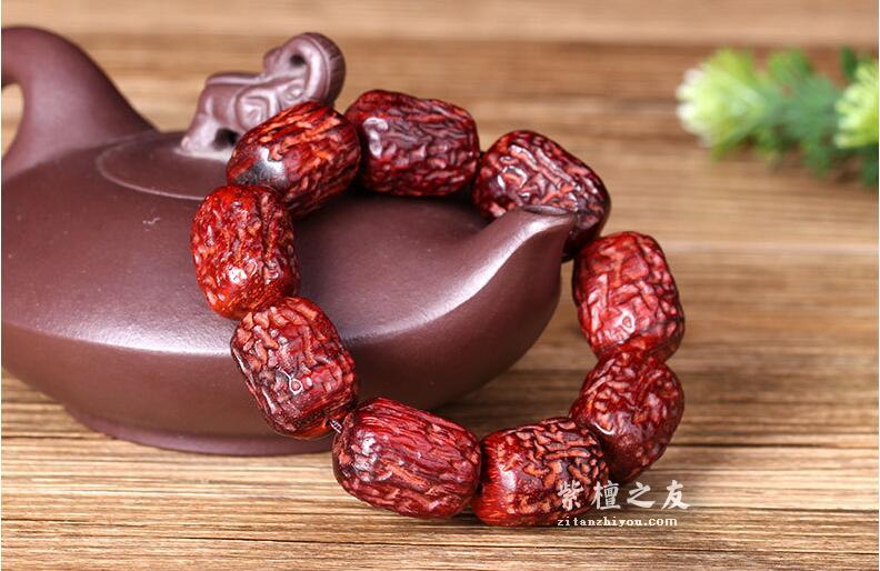 小叶紫檀红枣珠手串 23mm 老料高密度-1