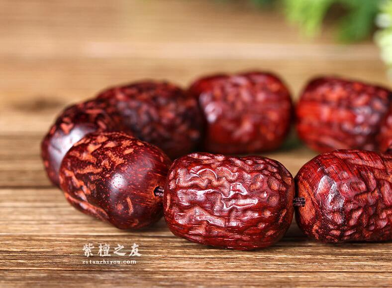 小叶紫檀红枣珠手串 23mm 老料高密度-3